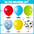 HILAVO Toy Inspired Story Balloons – 12in Cow Print Sky Blue Cloud Balloons for Kids