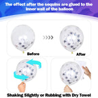 HILAVO Snowflake Balloons Set – 60 Pcs, 12in Pastel Blue & Light Purple with Metallic Silver and Snowflake Confetti