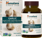 Himalaya Organic Garlic 1,400 mg | Lipid Metabolism & Immune Support | 60 Caplets (1 Month Supply, 2 Pack)