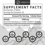 ORBILIVE Shilajit Tablets 1000 MG — Himalayan Organic, 180 Count