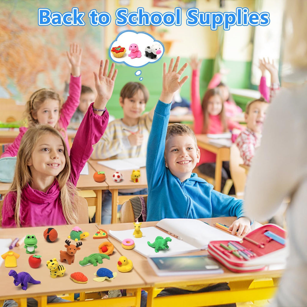 Hinzer 150-Pack Animal Erasers – 3D Puzzle Erasers for Kids, Classroom Rewards & Party Favors
