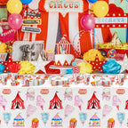 HIPVVILD Circus Carnival Theme Tablecloths – 4 Pack, 54 x 108 in