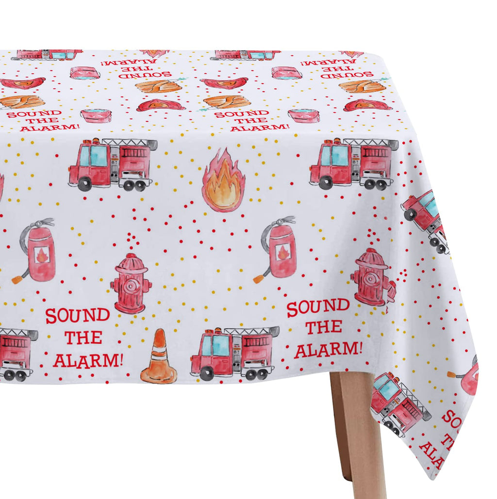 HIPVVILD Fire Truck Birthday Tablecloths – 2-Pack, 54x108 in, Disposable Firefighter Table Covers