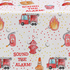 HIPVVILD Fire Truck Birthday Tablecloths – 2-Pack, 54x108 in, Disposable Firefighter Table Covers