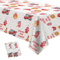 HIPVVILD Fire Truck Birthday Tablecloths – 2-Pack, 54x108 in, Disposable Firefighter Table Covers