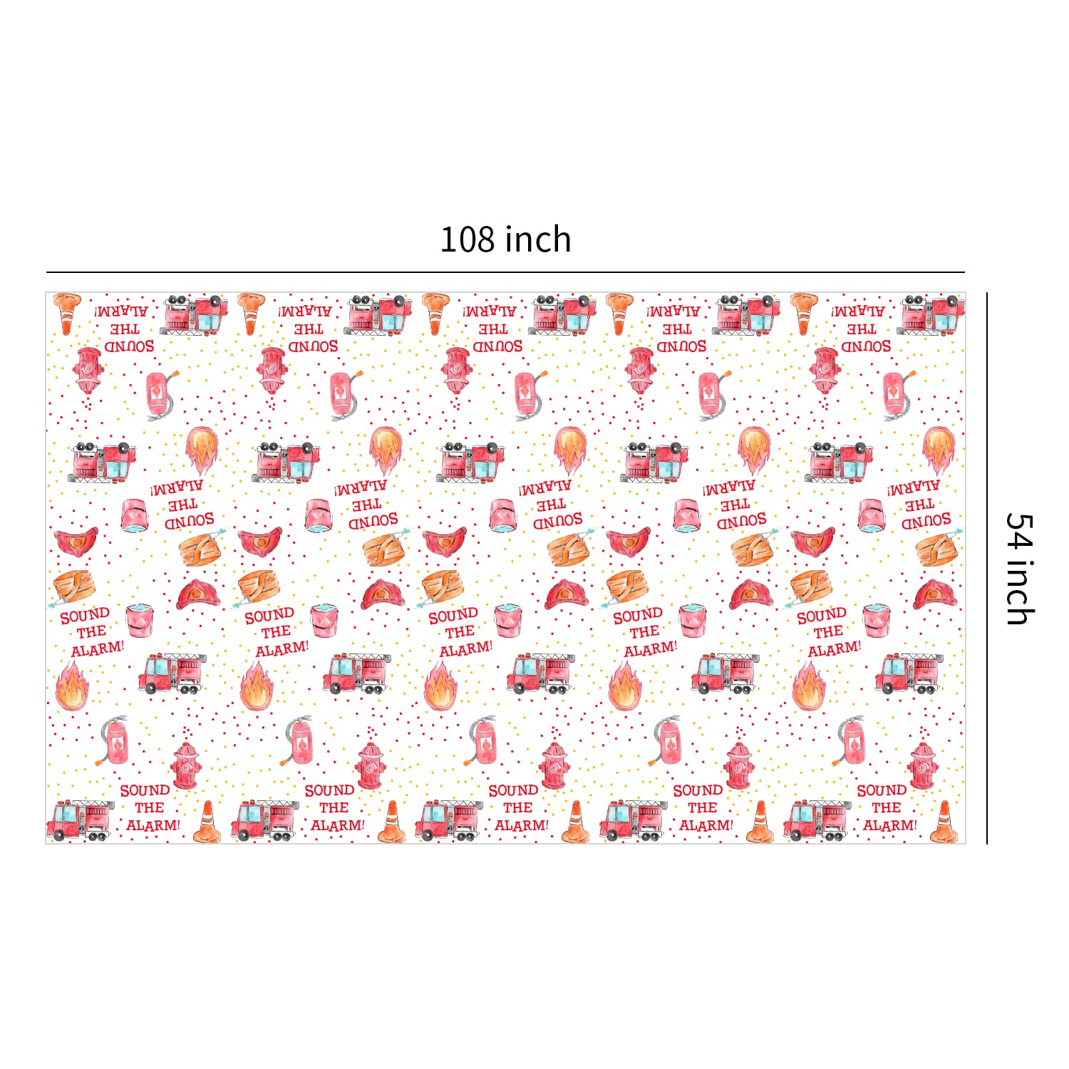 HIPVVILD Fire Truck Birthday Tablecloths – 2-Pack, 54x108 in, Disposable Firefighter Table Covers
