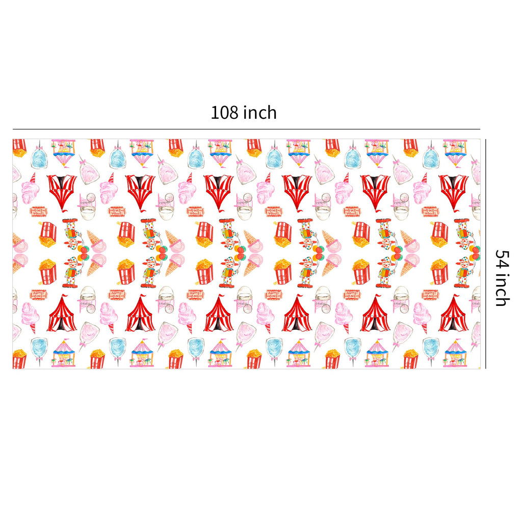 HIPVVILD Circus Carnival Theme Tablecloths – 4 Pack, 54 x 108 in