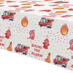 HIPVVILD Fire Truck Birthday Tablecloths – 2-Pack, 54x108 in, Disposable Firefighter Table Covers