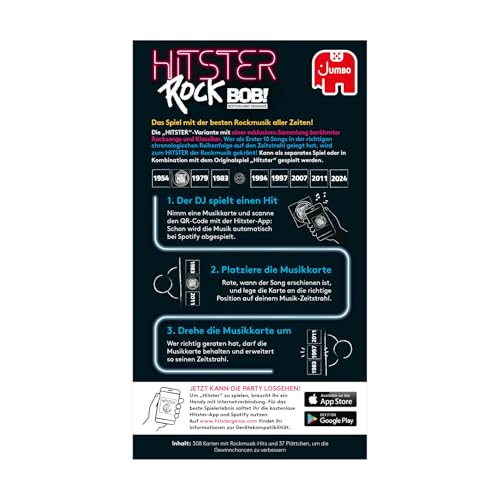 Hitster Rock – Party & Family Card Game for 2–10 Players, 16+, German Edition