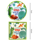 HJFZLY Watercolor Dinosaur Birthday Party Supplies – 20 Plates & 20 Napkins for Dinosaur Theme Parties