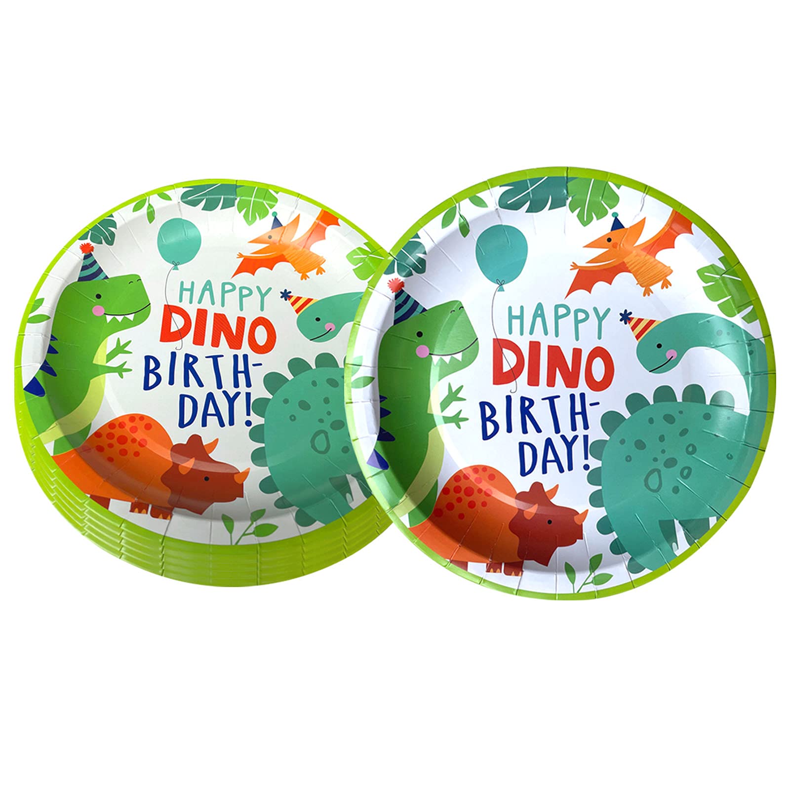 HJFZLY Watercolor Dinosaur Birthday Party Supplies – 20 Plates & 20 Napkins for Dinosaur Theme Parties