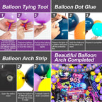 HJINGY 90s Party Decorations Bundle – Inflatable Microphone, Guitar, Backdrop, Banner & Tableware
