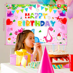HJINGY 194-Piece Pink Dinosaur Party Decorations for Girls – Balloons, Backdrop & Tableware