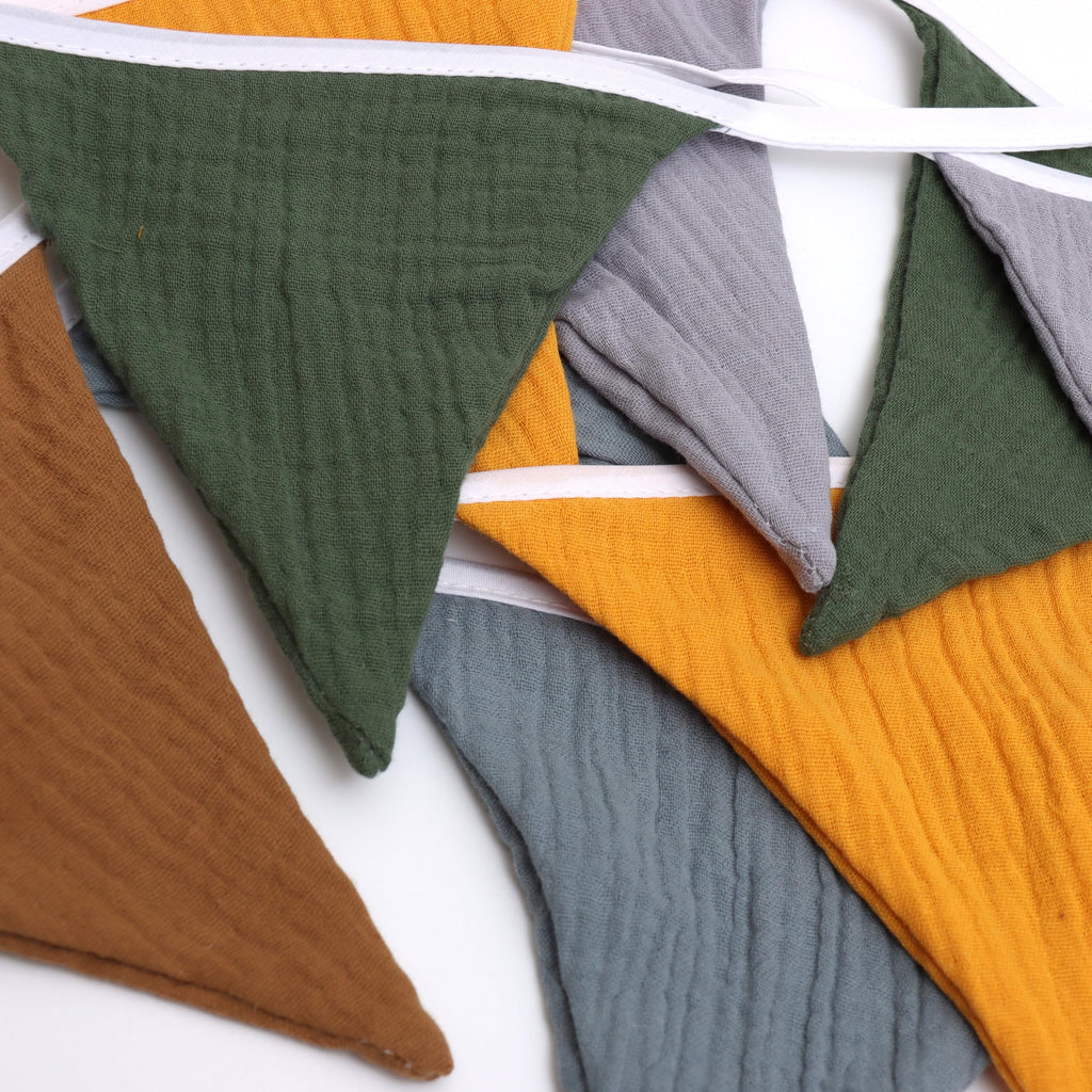 HJKlove Pennant Banner Flags - Sage Green Triangle Nursery Decor