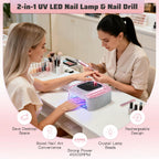 HNHFTT 2-in-1 Rechargeable Cordless Nail Lamp & Drill – 45000 RPM, Auto Sensor