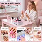 HNHFTT 2-in-1 Rechargeable Cordless Nail Lamp & Drill – 45000 RPM, Auto Sensor