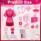 Hoemwarm Pink Spa Party Kit for Girls – 122-Piece Set with Satin Robes, Tote Bags & Nail Accessories