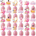 Hokinaa Little Miss Threenager 40-Piece Birthday Cupcake Toppers | Pink Makeup Theme