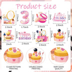 Hokinaa Little Miss Threenager 40-Piece Birthday Cupcake Toppers | Pink Makeup Theme