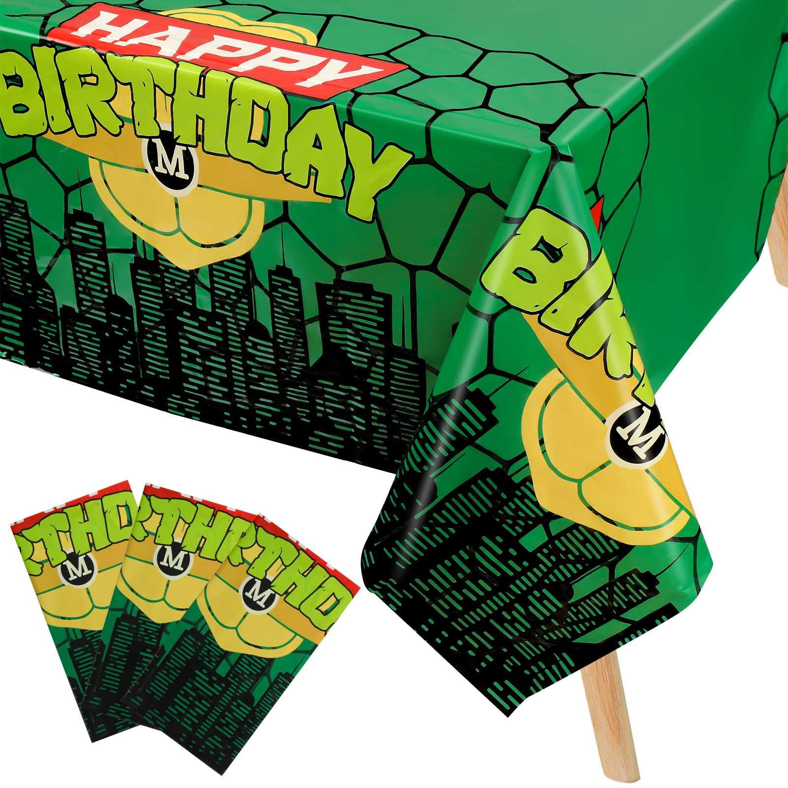 Hokoad Turtle Party Tablecloth 54x108 in – Disposable Waterproof Table Cover & Backdrop