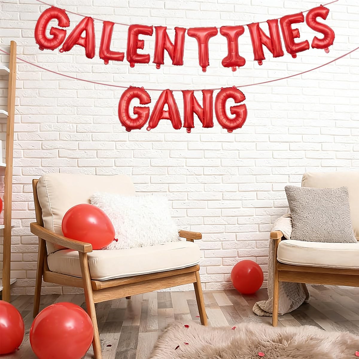 Holiwoer Happy Galentines Day Decorations – Galentines Gang Foil Banner, Red