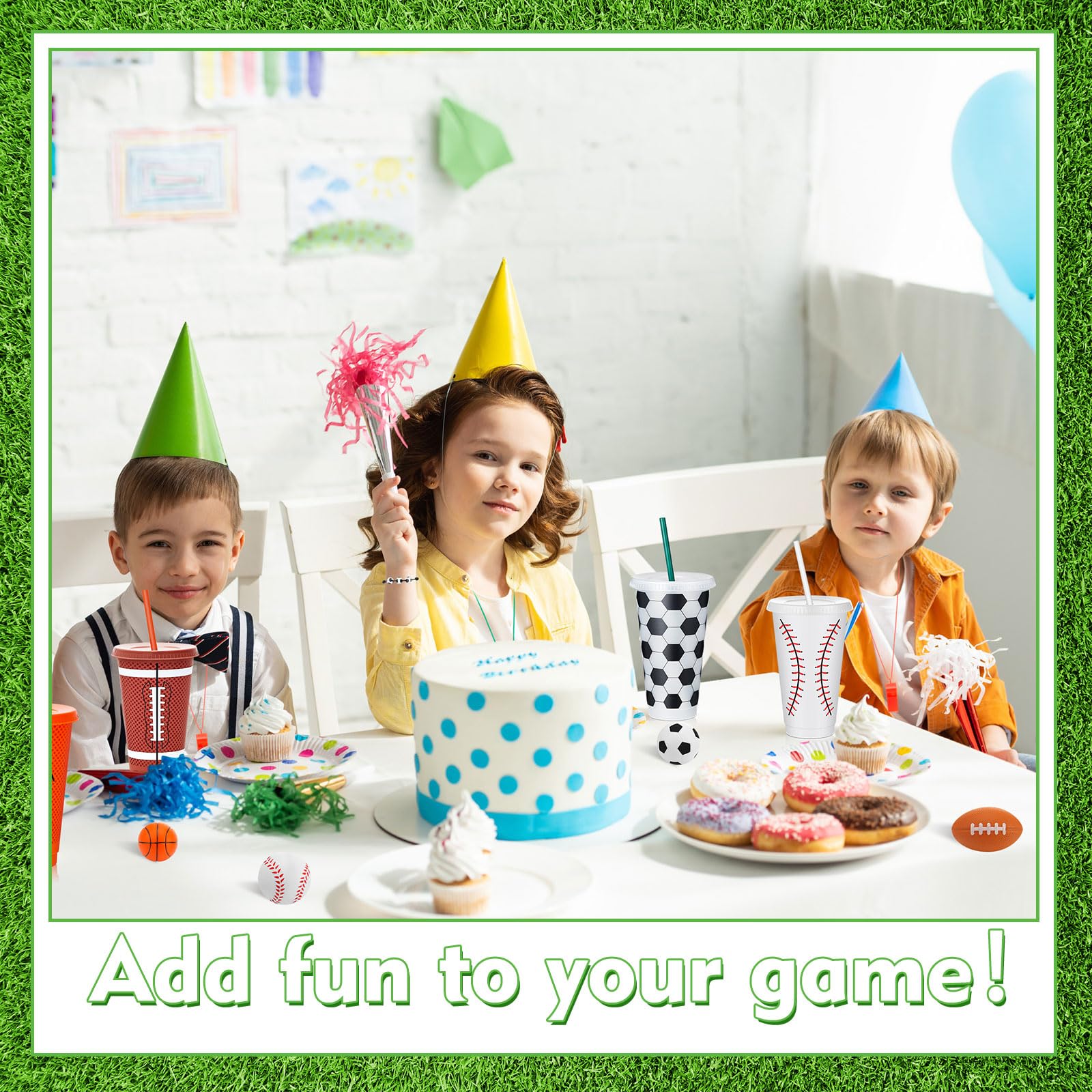 Hollowfly 24-Piece Sports Party Favors Set – Cups, Pencils, Whistles & More