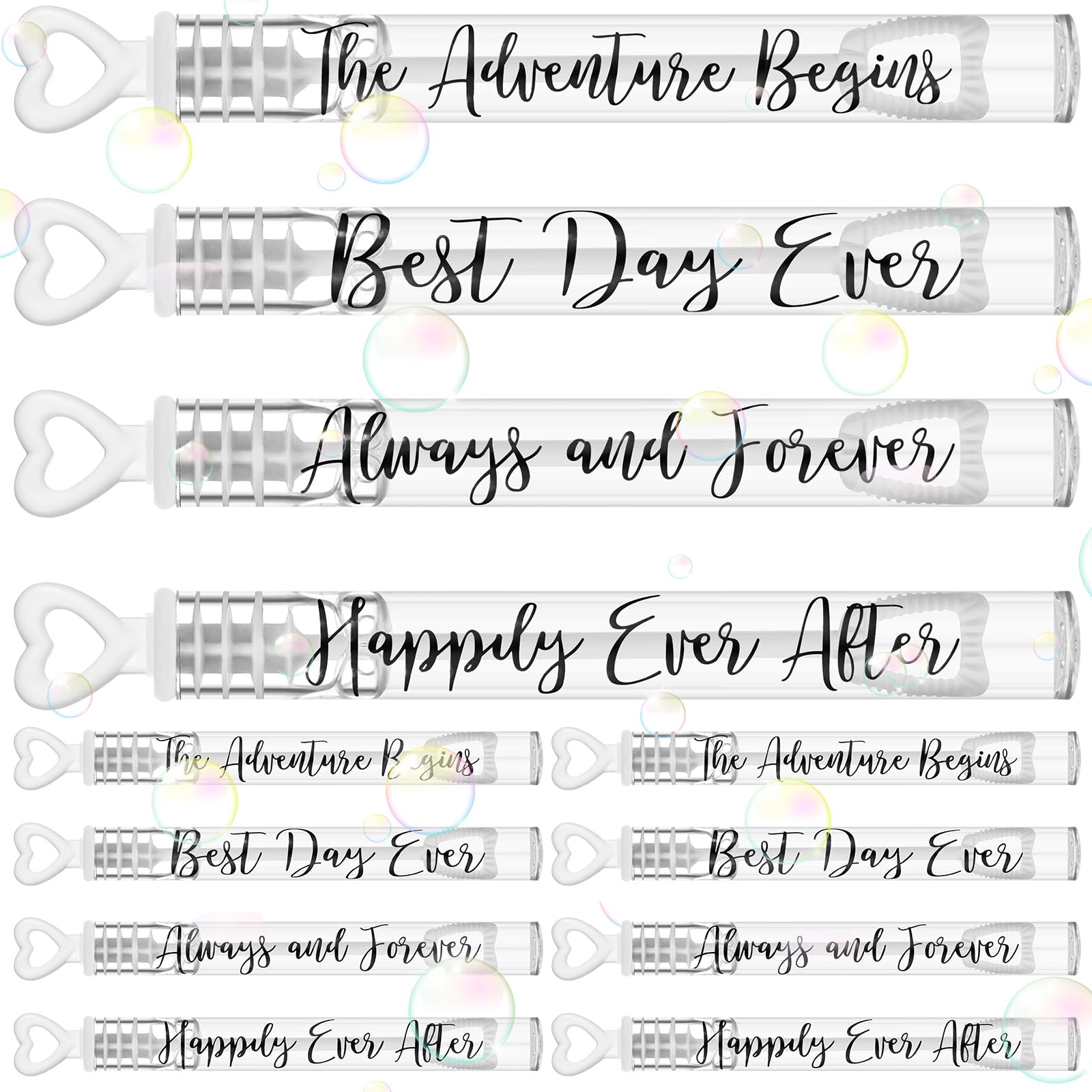 Hollowfly 120 Count Wedding Mini Bubble Wands – Heart-Shaped Party Favors for Send-Offs