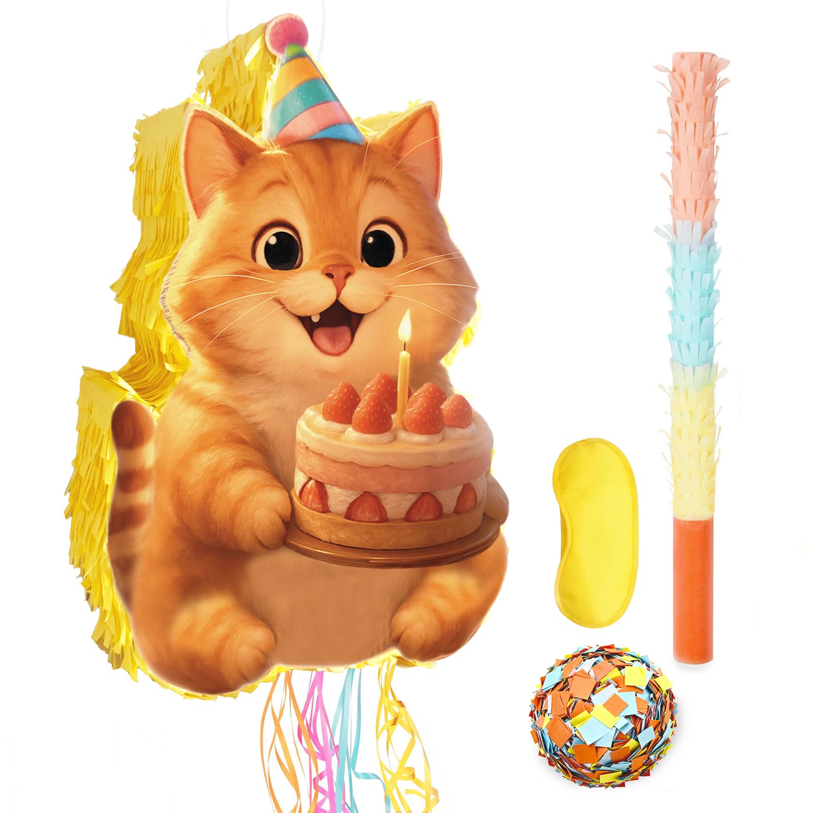 Homie Finds Cute Cat Piñata — Unicorn Cat Pull String Pinata for Kitten Birthday Parties