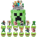 HonFHena 25 Pcs Pixel Styled Gamer Cake Decorations – Birthday Topper & Cupcake Toppers