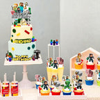 HonFHena 25 Pcs Pixel Styled Gamer Cake Decorations – Birthday Topper & Cupcake Toppers