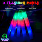 HONLYNE 44 PCS Foam Glow Sticks – 3 Modes LED Light Up Party Pack