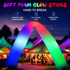 HONLYNE 44 PCS Foam Glow Sticks – 3 Modes LED Light Up Party Pack