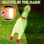 Honoson Glow in the Dark Rubber Chicken – 50-Piece Squeaky Party Toy Pack