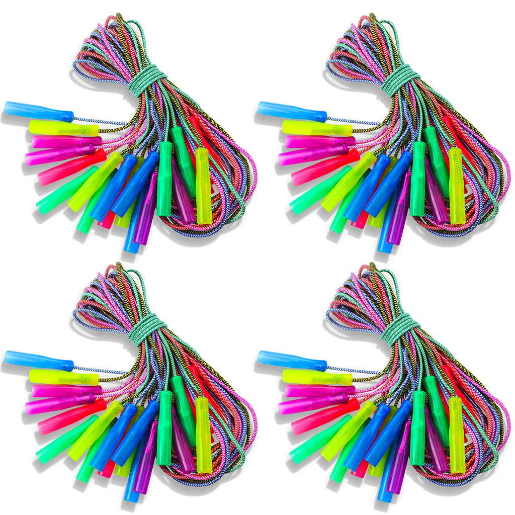 Honoson 30-Piece Rainbow Jump Rope Set for Kids – 7.87 ft Nylon Ropes with Adjustable Handles | Colorful Party Favors & Outdoor Fitness