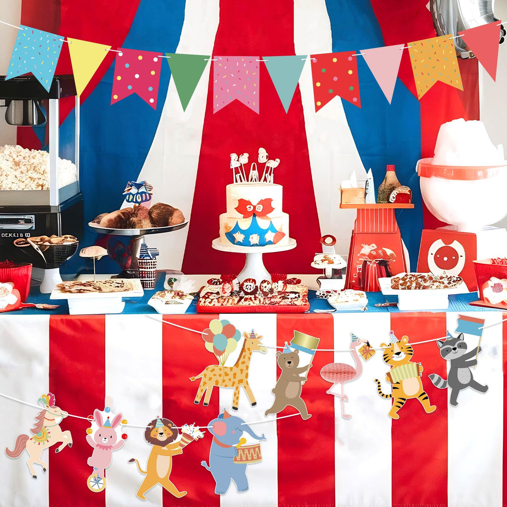 Hooqict Animal Parade Banner - Colorful Pennants for Kids' Birthday Parties