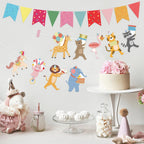 Hooqict Animal Parade Banner - Colorful Pennants for Kids' Birthday Parties