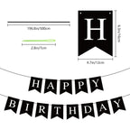 Hooqict Black Happy Birthday Banner - Backdrop for Wall & Party Decor