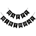 Hooqict Black Happy Birthday Banner - Backdrop for Wall & Party Decor