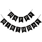 Hooqict Black Happy Birthday Banner - Backdrop for Wall & Party Decor