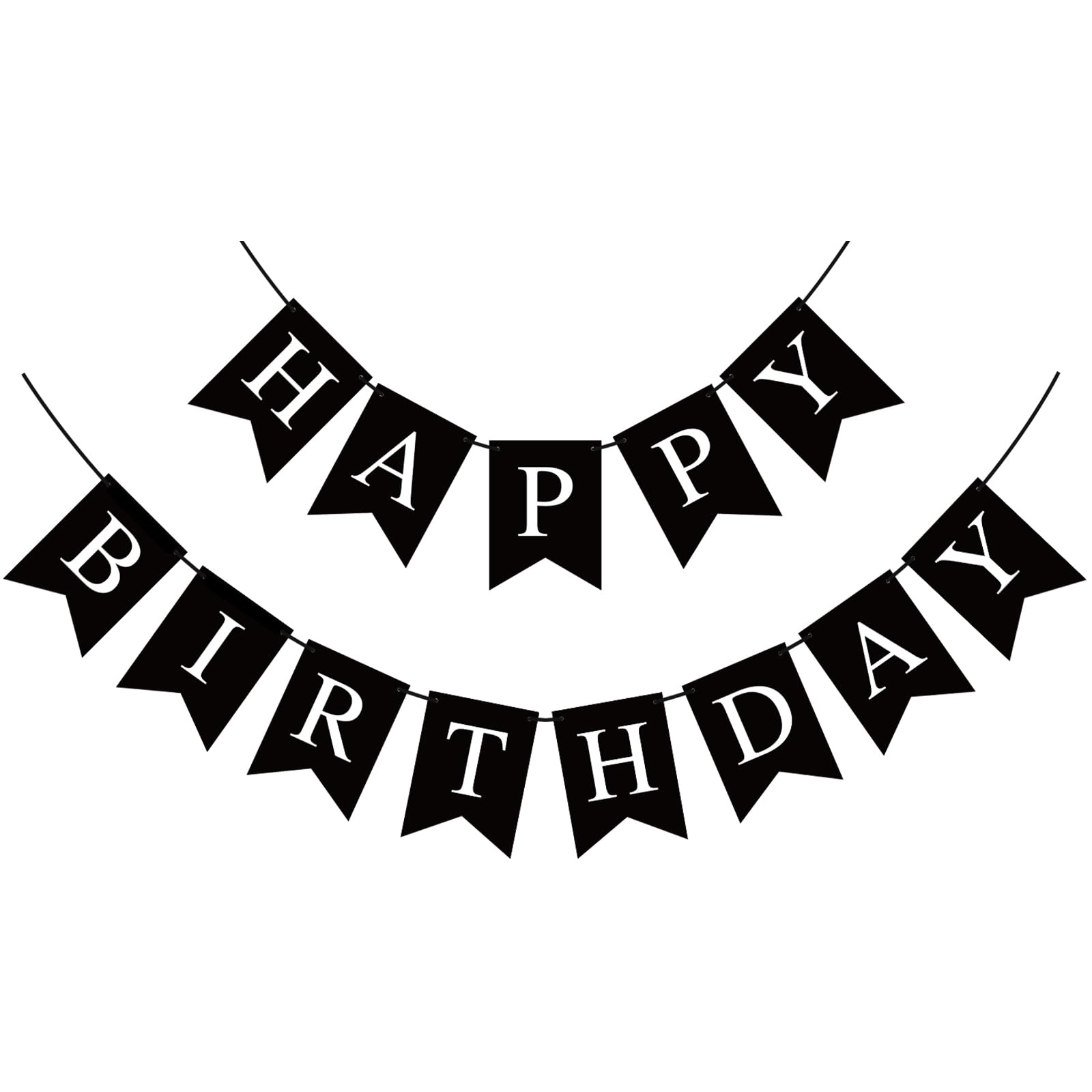 Hooqict Black Happy Birthday Banner - Backdrop for Wall & Party Decor