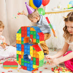 Hooqict Building Blocks 6th Birthday Pinata – Includes Stick & Blindfold | Block Party Supplies