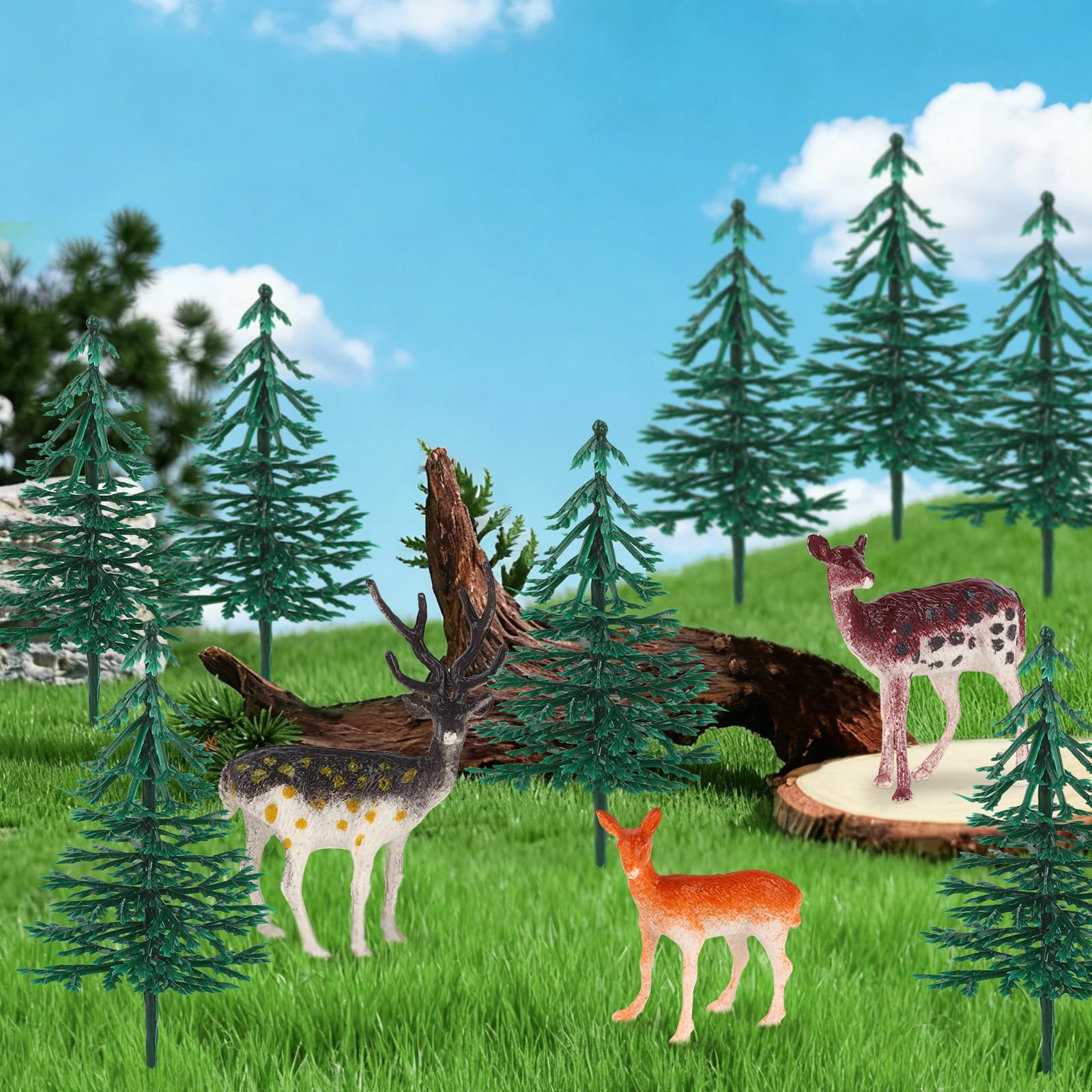 Hooqict 15Pcs Deer Christmas Cake Toppers – Woodland Decorations