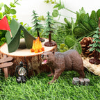 Hooqict Camping Cake Toppers – Tent, Campfire, Trees & Camp Sign
