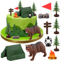 Hooqict Camping Cake Toppers – Tent, Campfire, Trees & Camp Sign