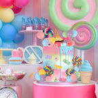 Hooqict 33Pcs Candy Cake Decorations – Lollipops, Donuts & Cupcake Toppers for Kids Parties