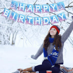 Hooqict Frozen Happy Birthday Banner – Winter Wonderland Party Decor