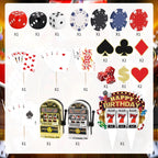Hooqict 24-Piece Casino Cake Decorations Set | Las Vegas Theme Cake Toppers & Cupcake Picks