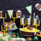 Hooqict 12Pcs Football Cake Decorations Set – Mini Goal Post & Cupcake Toppers