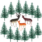 Hooqict 15Pcs Deer Christmas Cake Toppers – Woodland Decorations