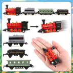 Hooqict 12Pcs Train Cake Topper Set – Birthday Party Decorations with Mini Trains, Trees, Railroad Crossing & Traffic Lights